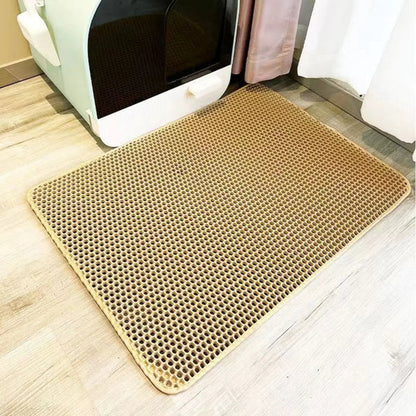 No More Litter Mess - Double Layer Cat Litter Mat | Waterproof, Non-Slip & Machine Washable | Protects Floors & Traps Scattered Litter
