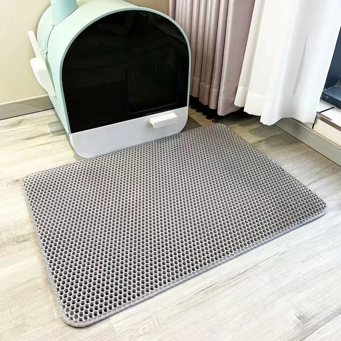 No More Litter Mess - Double Layer Cat Litter Mat | Waterproof, Non-Slip & Machine Washable | Protects Floors & Traps Scattered Litter