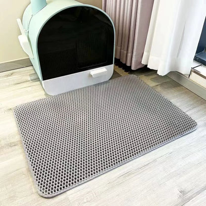 No More Litter Mess - Double Layer Cat Litter Mat | Waterproof, Non-Slip & Machine Washable | Protects Floors & Traps Scattered Litter