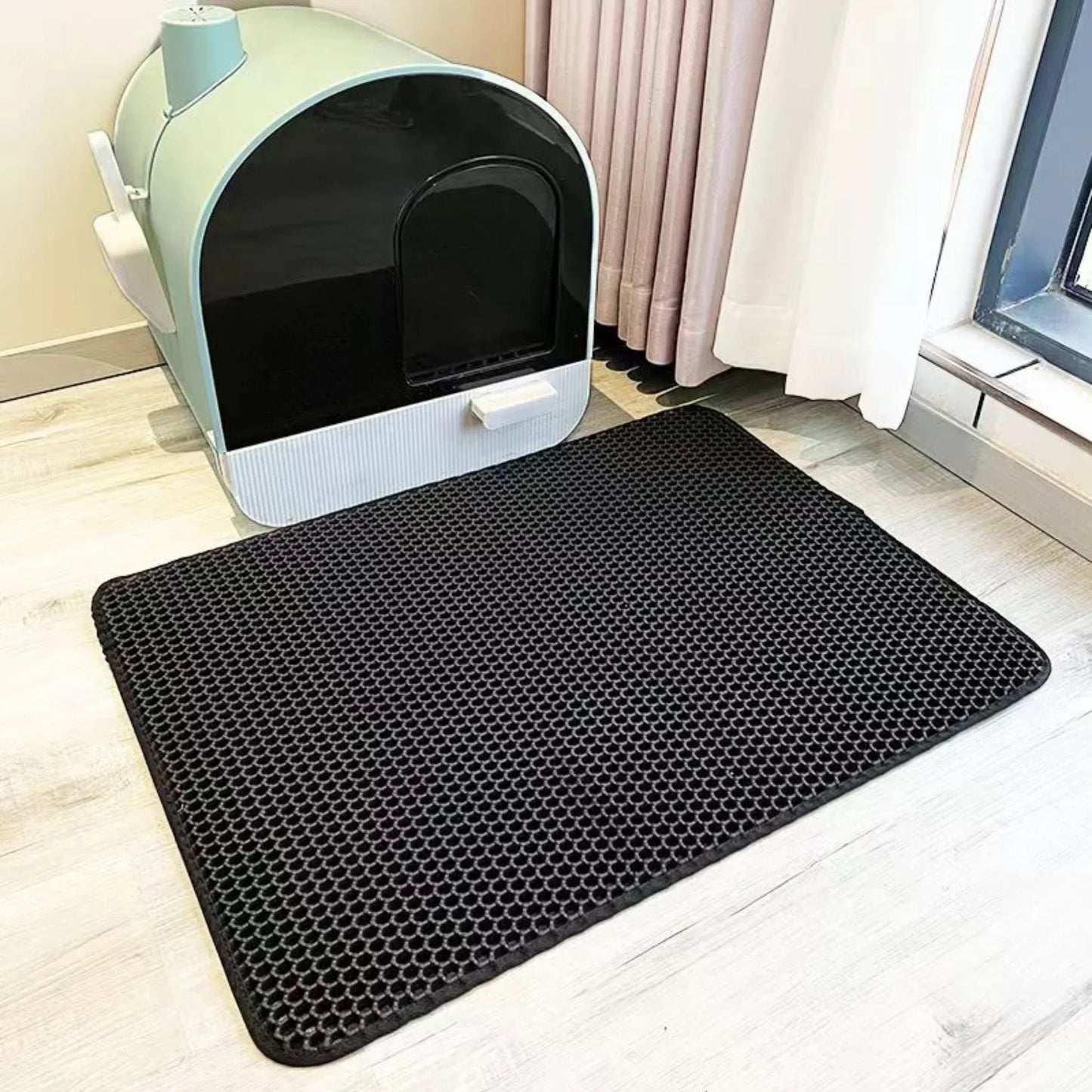 No More Litter Mess - Double Layer Cat Litter Mat | Waterproof, Non-Slip & Machine Washable | Protects Floors & Traps Scattered Litter