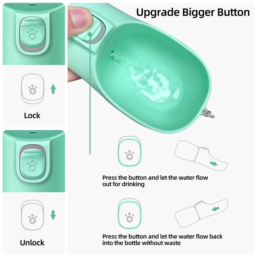 Hands-Free Dog Water Bottle with Built-In Bowl