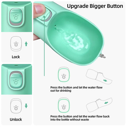 Hands-Free Dog Water Bottle with Built-In Bowl