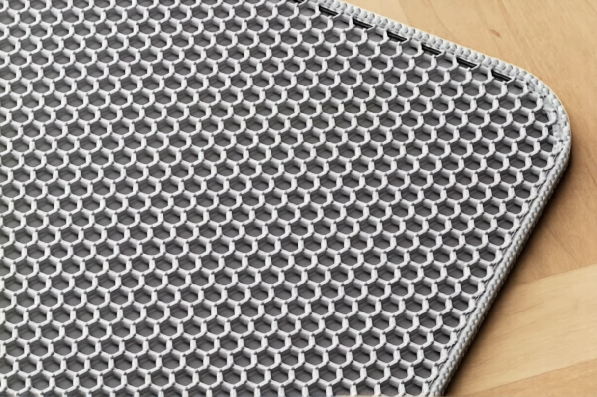 No More Litter Mess - Double Layer Cat Litter Mat | Waterproof, Non-Slip & Machine Washable | Protects Floors & Traps Scattered Litter